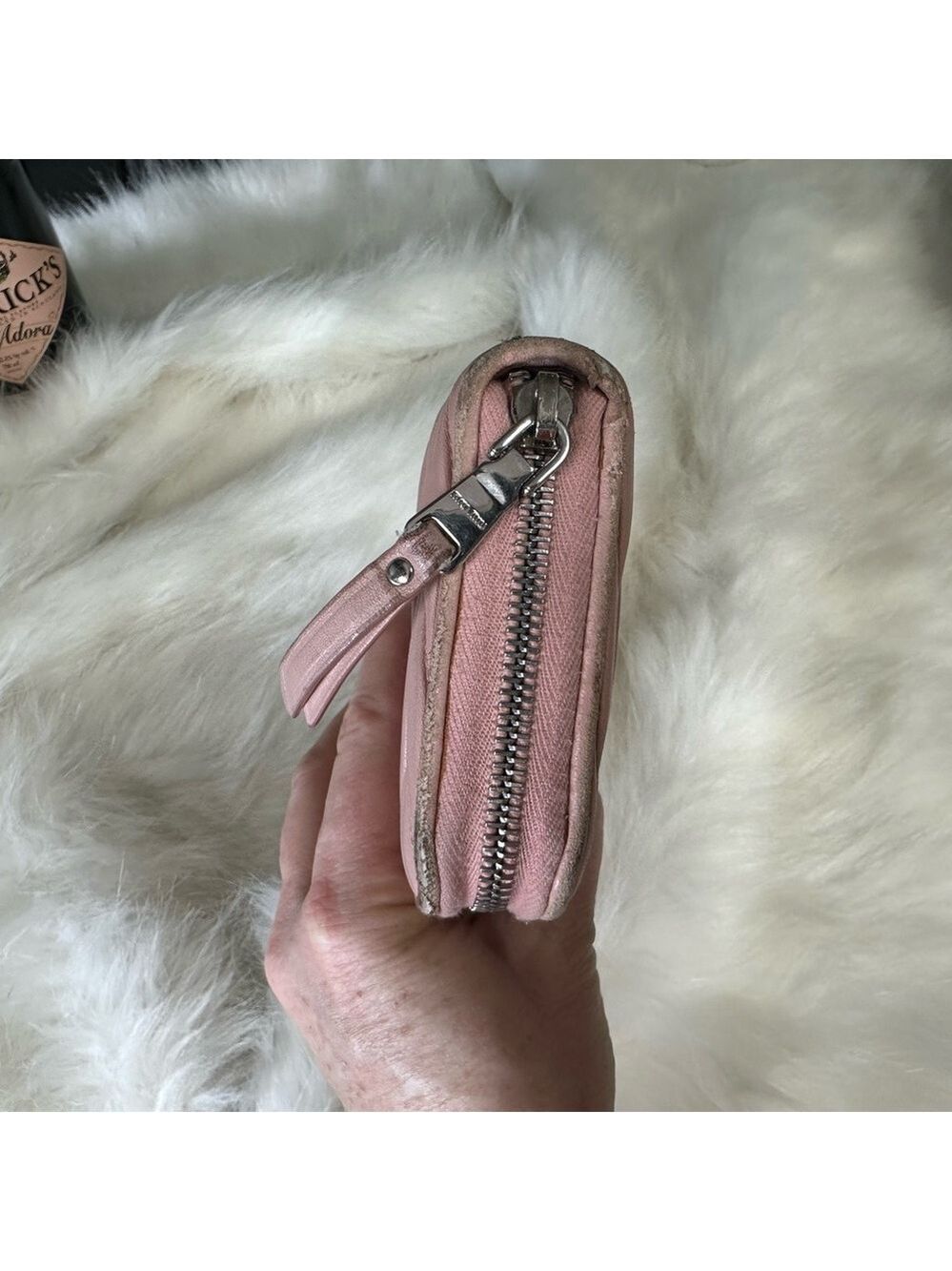 MIU MIU LOGO PEARL RHINESTONE MATELASSE LEATHER ZIPPY ZIP AROUND LONG WALLET - Picture 4 of 13